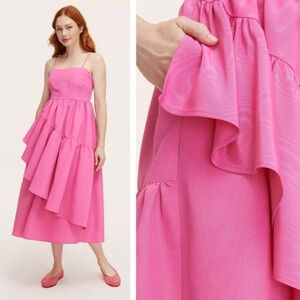 NWT Small Kate Spade x Target Tiered Midi Dres (pink)
